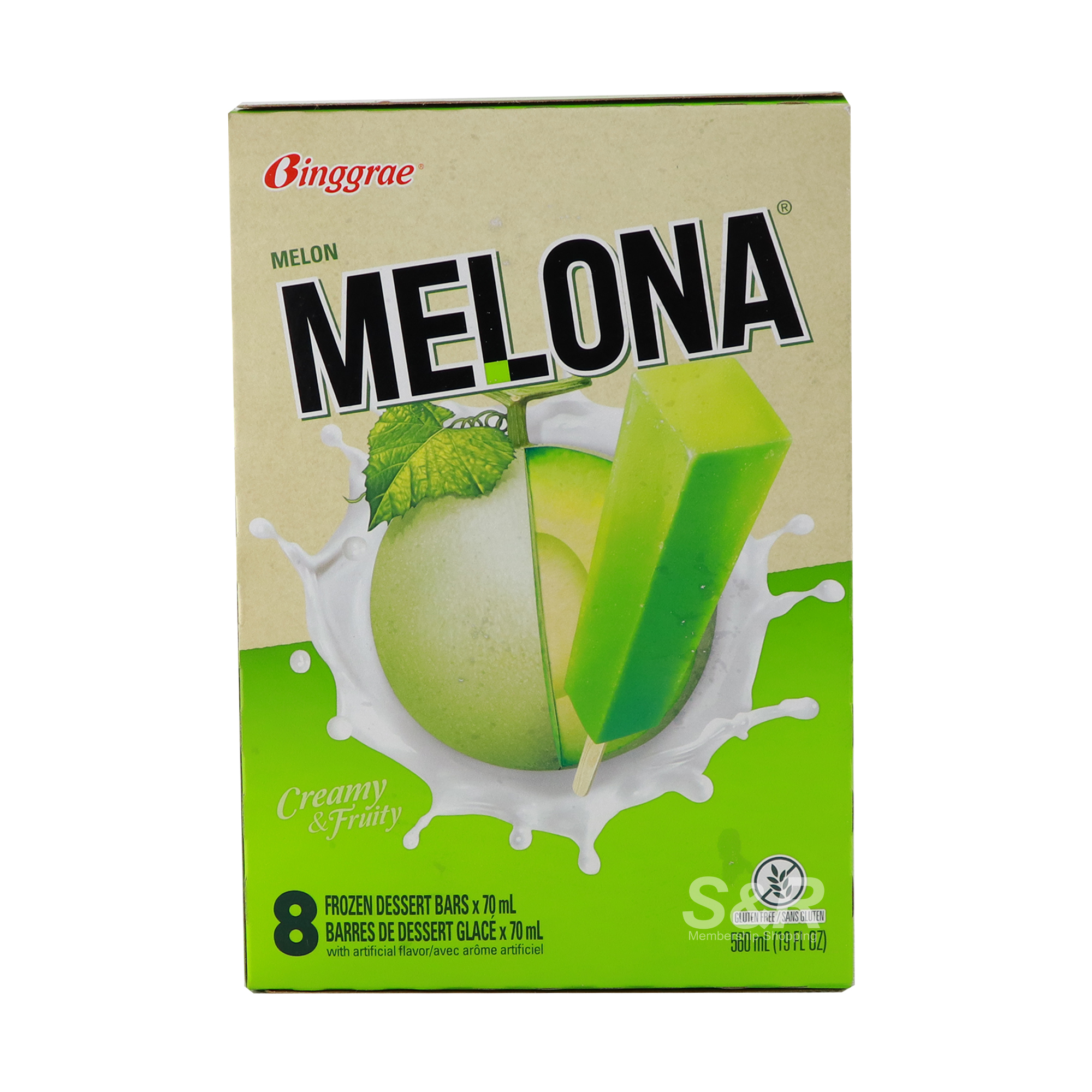 Binggrae Melona Melon Flavored Dessert Bars 8pcs Binggrae Melona Melon Flavored Dessert Bars 8pcs